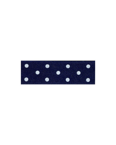 Dischetto da 25 mt. Nastro bifacciale a pois blu scuro