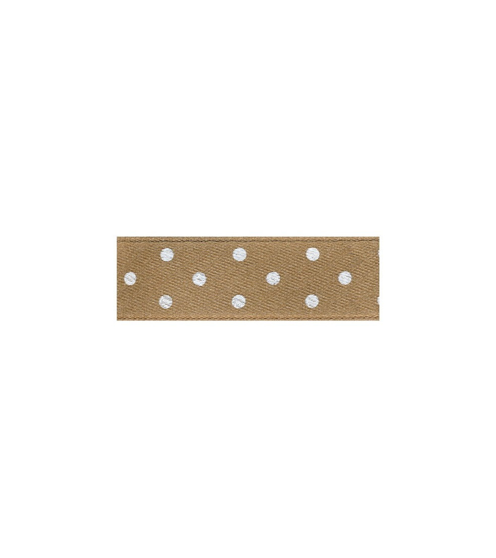 Dischetto da 25 mt. Nastro bifacciale a pois beige scuro