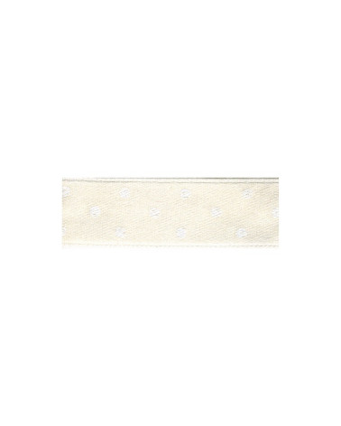 25m floppy disk double-sided ribbon with ecru polka dots