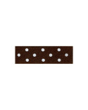 Disquette 25m ruban double face à pois marron fonce 15mm
