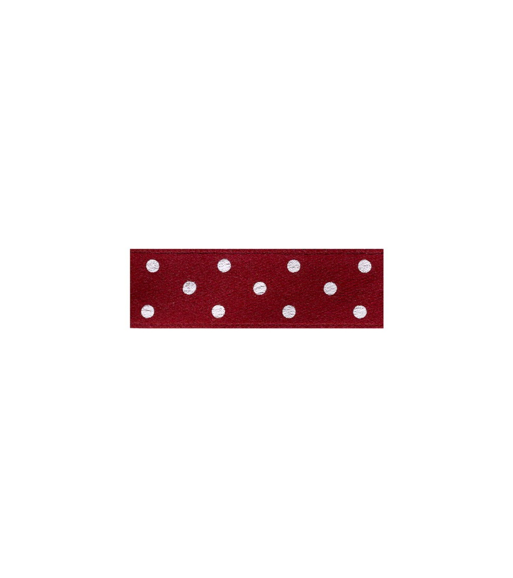 25m floppy disk double-sided ribbon with burgundy polka dots