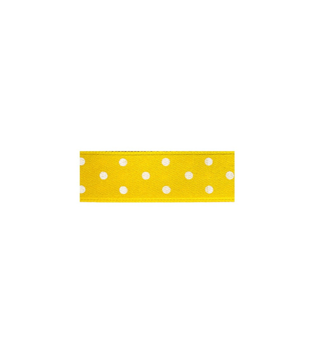 Dischetto 25mt nastro bifacciale a pois giallo limone