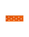 Disquette 25m ruban double face à pois orange 15mm