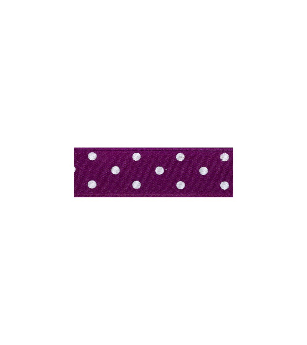 25m floppy disk double-sided plum polka dot ribbon
