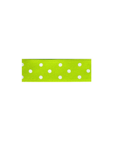 Dischetto 25mt nastro bifacciale a pois verde mela
