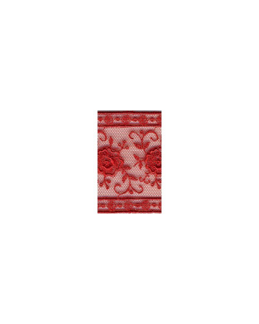 Bobine 14m entre-deux polyester 50mm Rouge