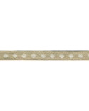 Bobine 25m galon marron Pois Blanc en lin 11mm