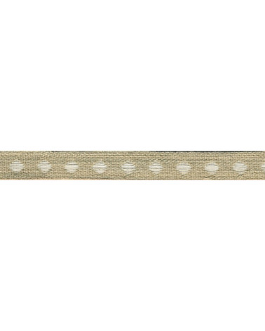 25-m-Spule aus braun-weiß gepunktetem Leinengeflecht, 11 mm