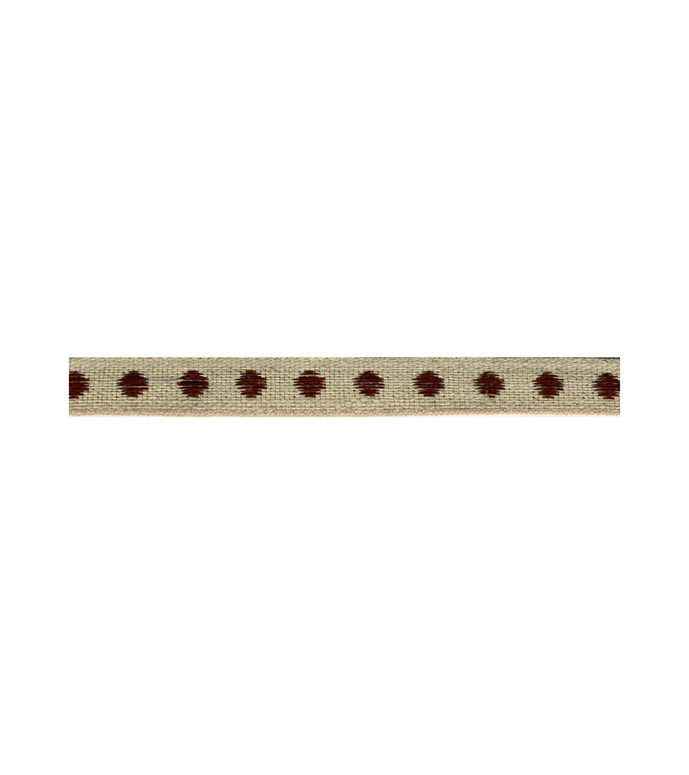 25-m-Spule aus braunem, gepunktetem Leinengeflecht, 11 mm
