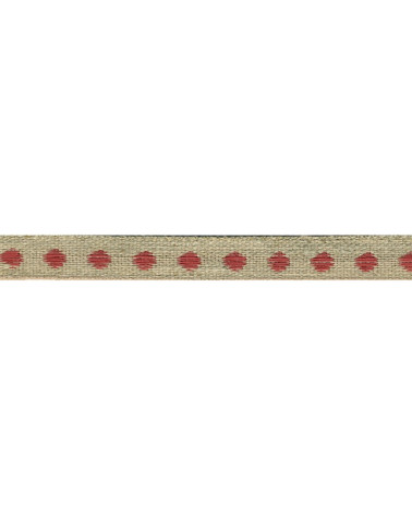 Bobina da 25 m di treccia di lino a pois rosa marrone da 11 mm