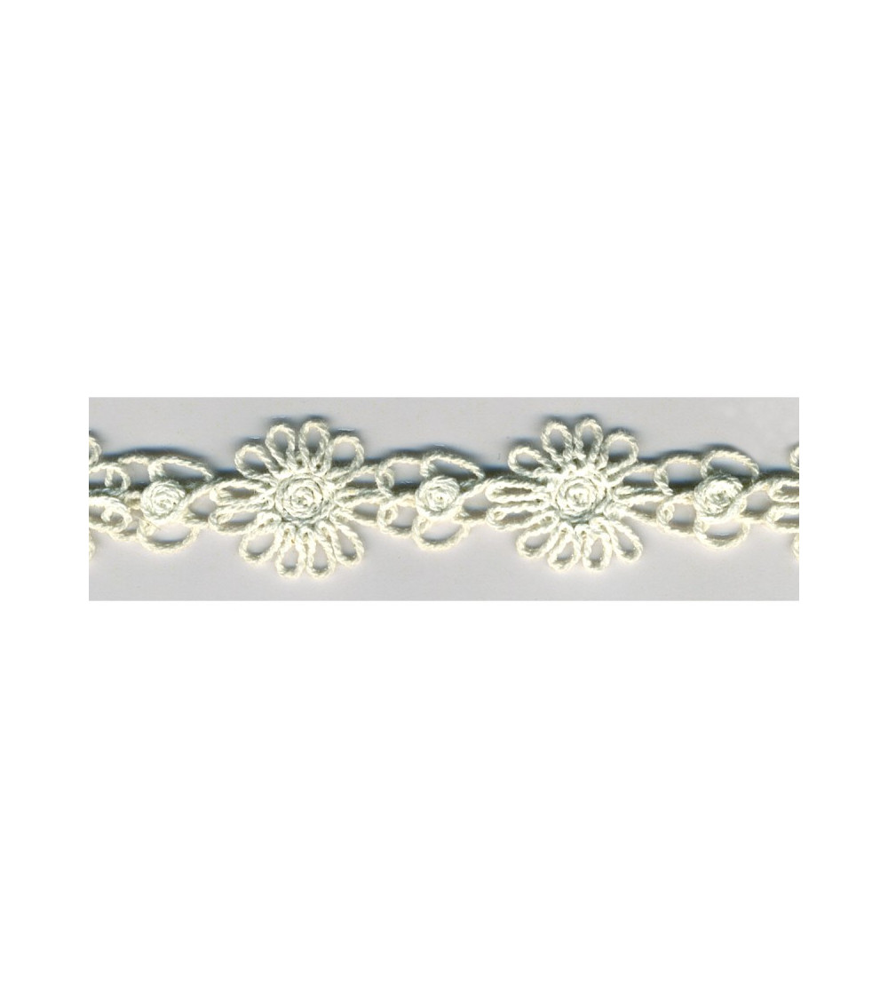 Disquette 10m dentelle guipure coton 24mm Blanc