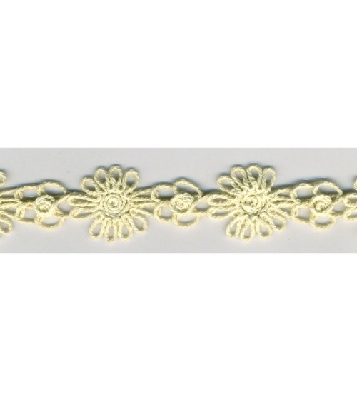 Floscio pizzo guipure di cotone 10 m 24 mm Ecru