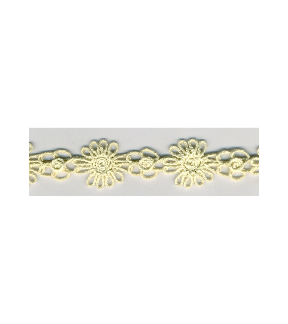 Floscio pizzo guipure di cotone 10 m 24 mm Ecru