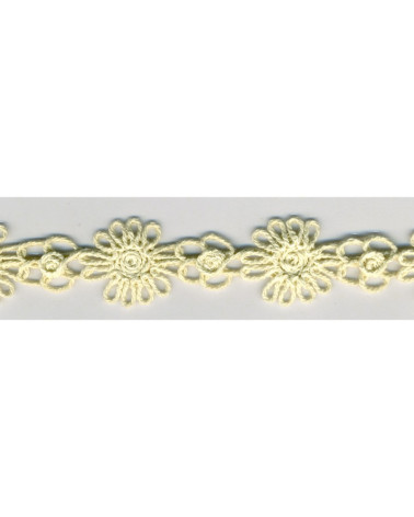Disquette 10m dentelle guipure coton 24mm Ecru