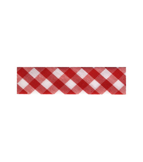 Diskette 25m woven Vichy bias Red polyester and cotton