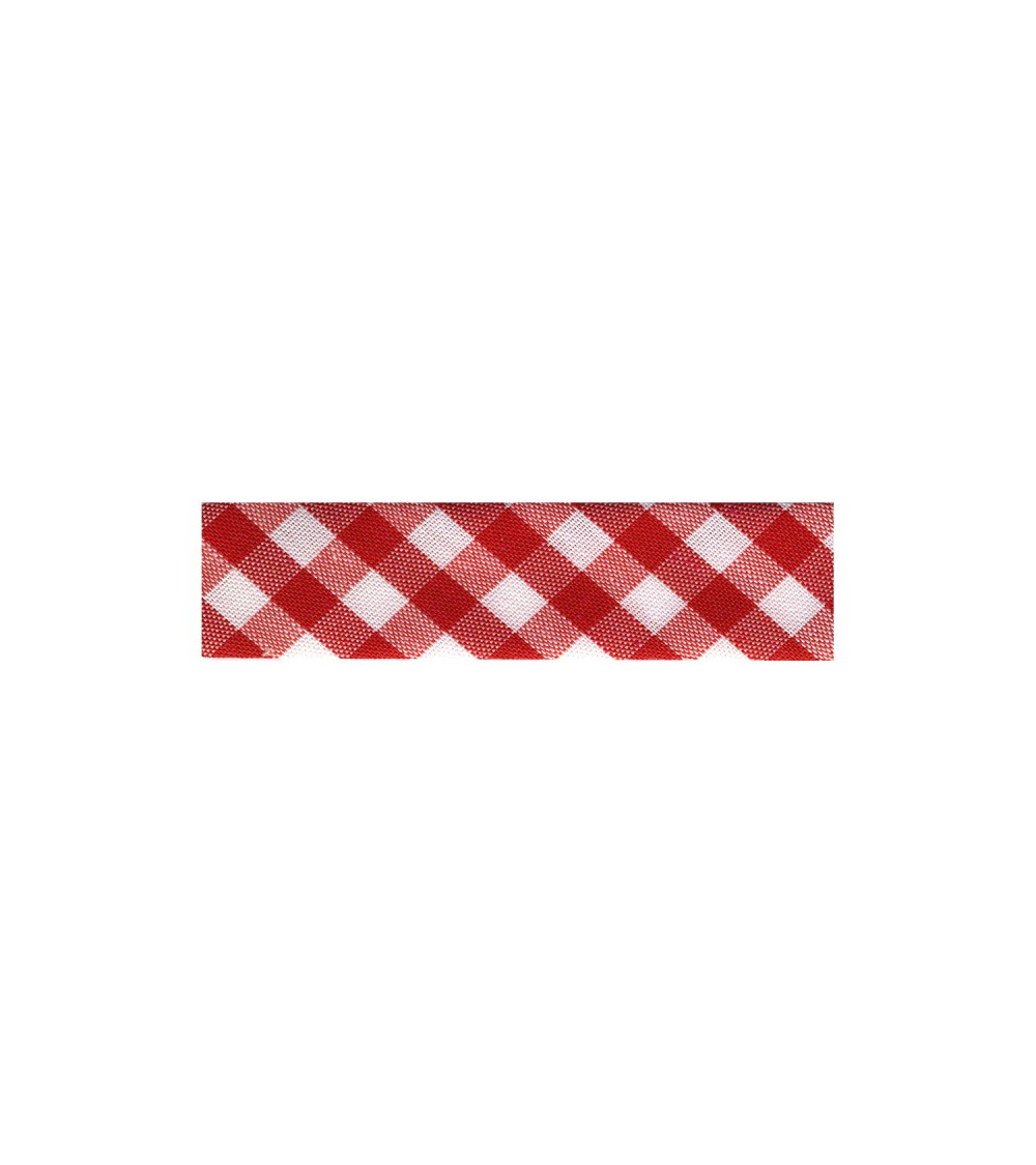 Diskette 25m woven Vichy bias Red polyester and cotton