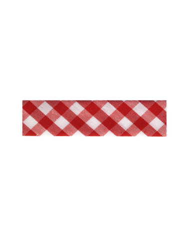 25m floppy disk, woven Vichy bias Red polyester and cotton