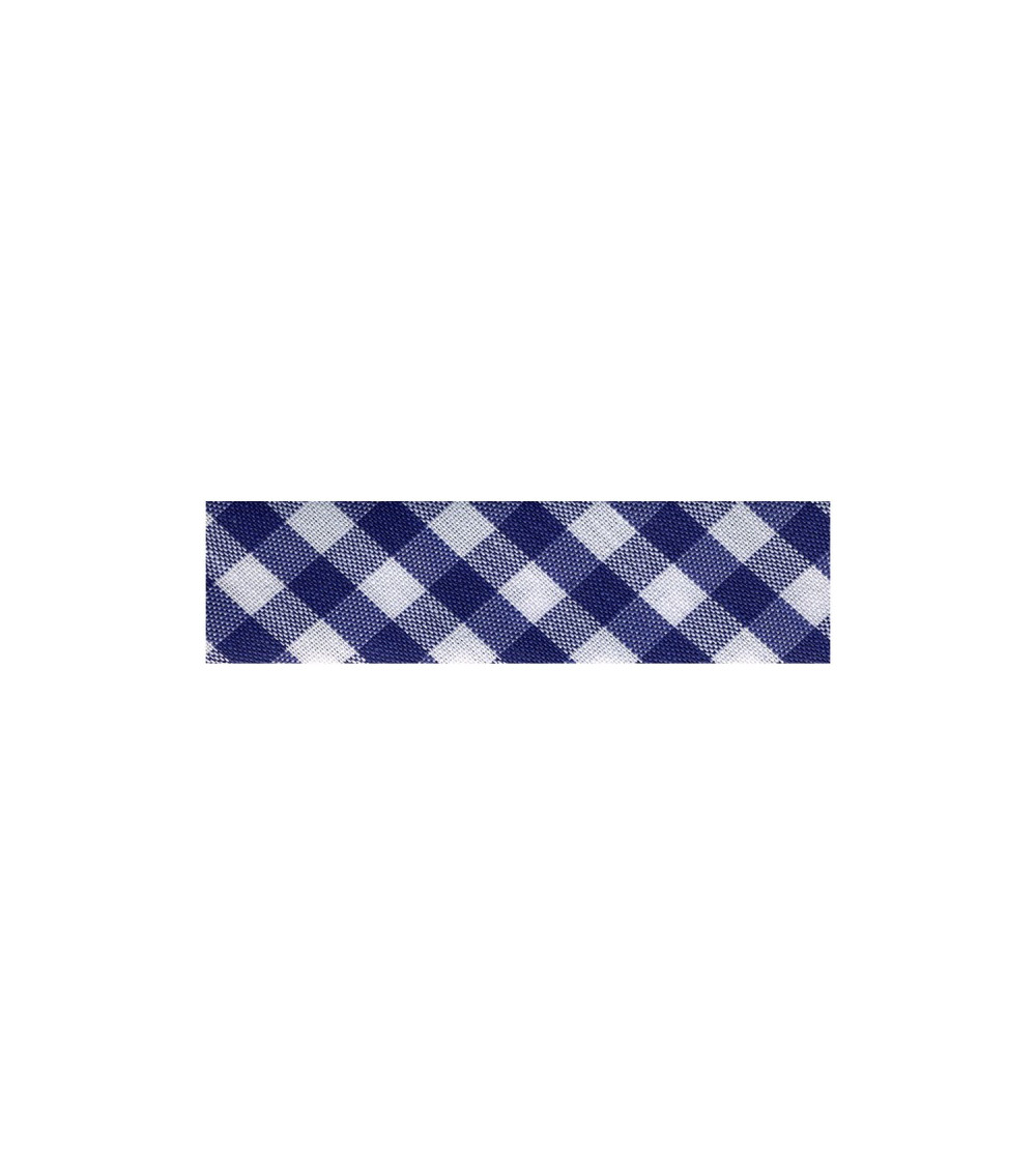 25m floppy disk, woven Vichy bias, Navy polyester and cotton