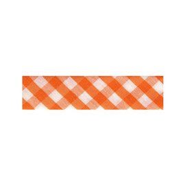 Disquette 25m biais Vichy tissé Orange polyester et coton