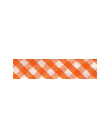 25m floppy disk, Orange woven Vichy bias, polyester and cotton