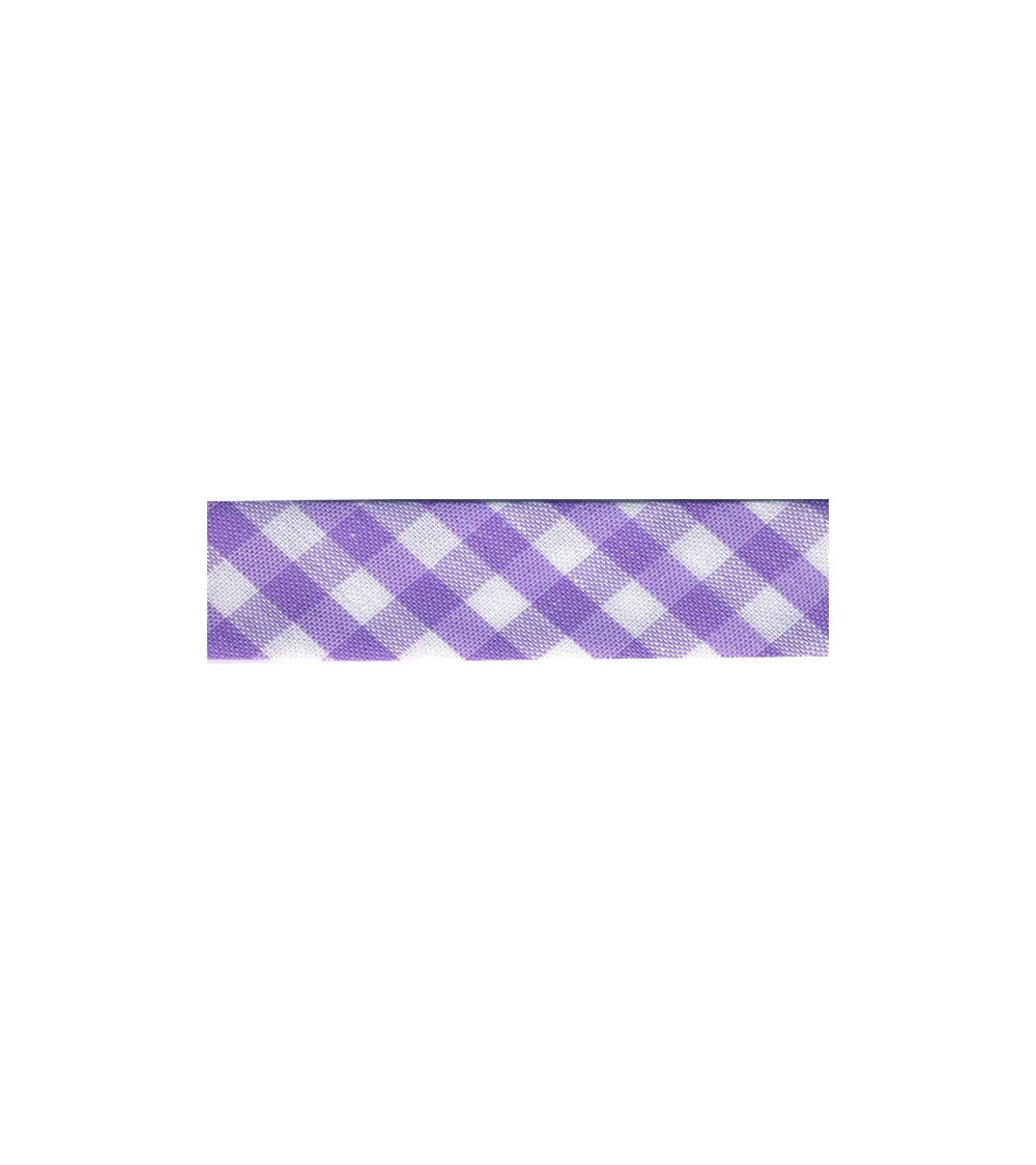 25m floppy disk, woven Vichy bias in purple polyester and cotton