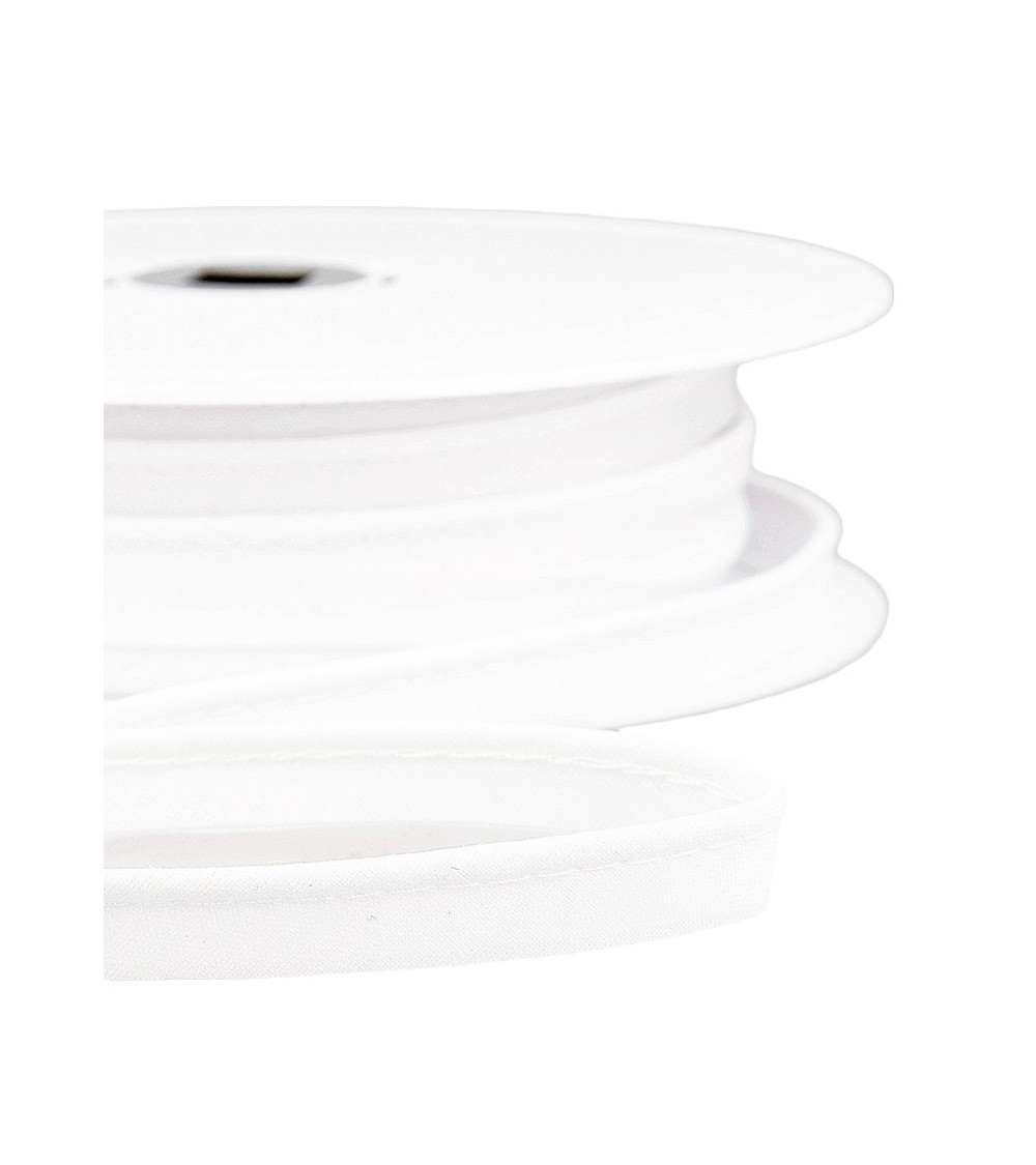 Carrete 25m Al bies excedente vestir todos los textiles 10mm blanco