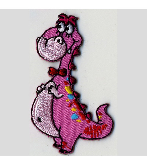 Rosa Dinosaurier-Aufnäher zum Aufbügeln