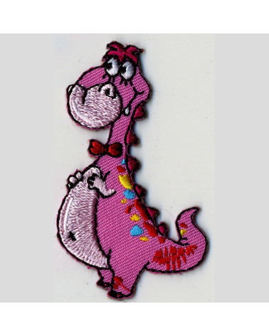 Toppa termoadesiva dinosauro rosa