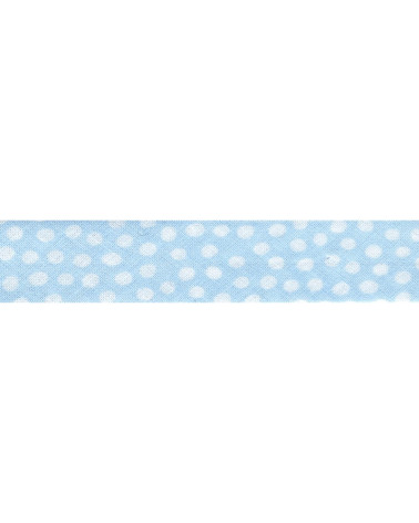 25m floppy disk folded bias polka dots Light Blue