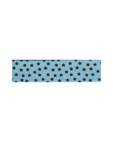 25m floppy disk folded bias tape with star pattern Blue