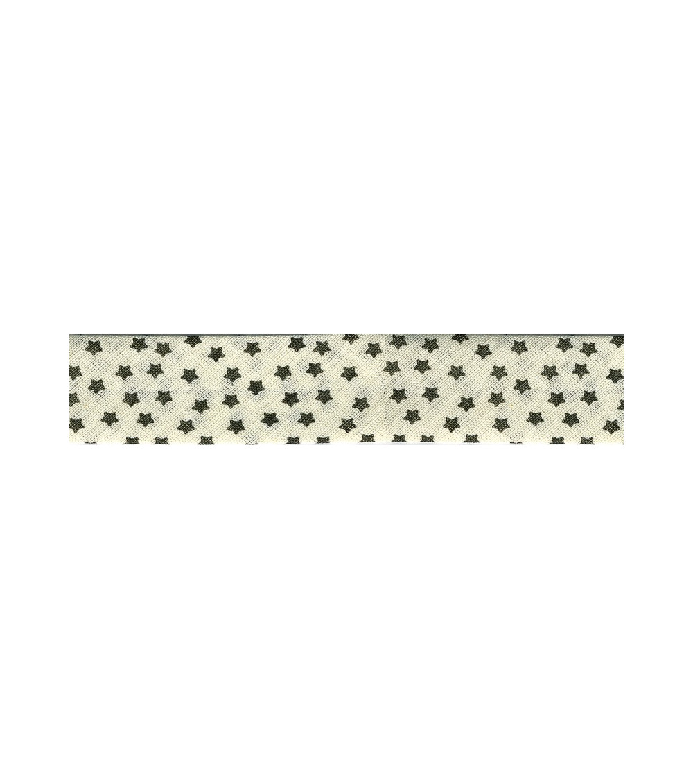 25m floppy disk folded bias tape with star pattern White