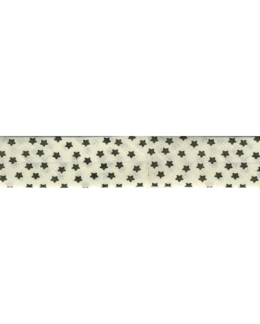 25m floppy disk folded bias tape with star pattern White