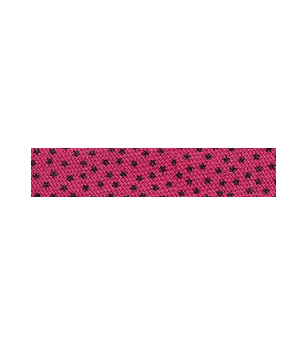 25m floppy disk folded bias tape with star pattern Pink