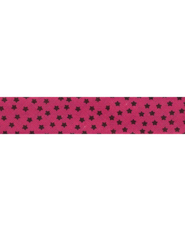 25m floppy disk folded bias tape with star pattern Pink