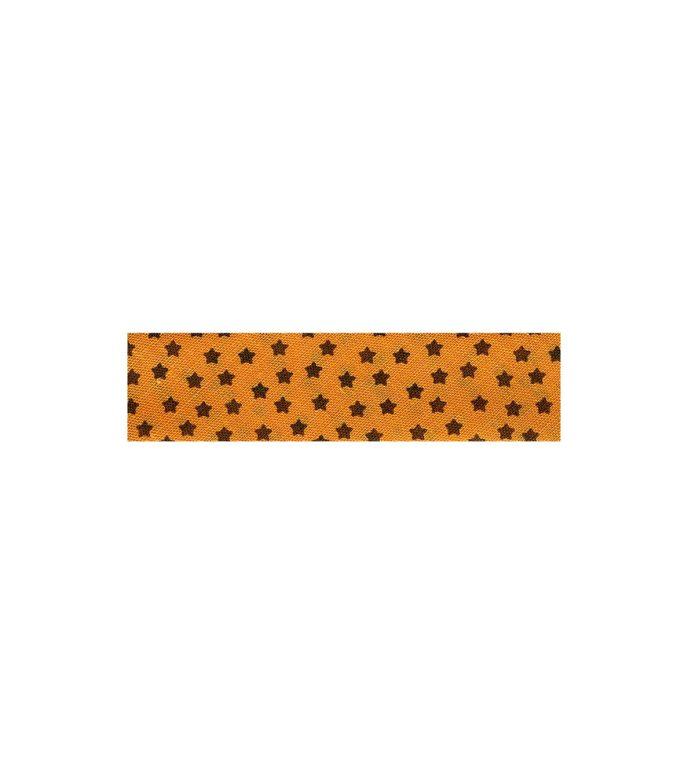 25m floppy disk folded bias tape with orange star pattern