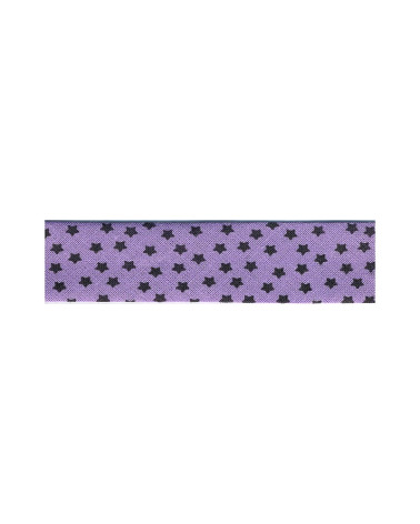 Disquette 25m biais replié motif étoiles Violet