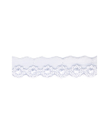 Bobina da 14,5 m Ricamo su tulle bianco da 20 mm