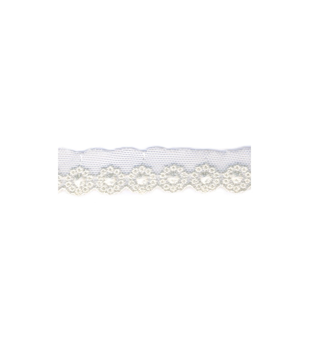 14.5m bobbin Embroidery on 20mm ecru tulle