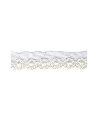 Bobine 14,5m Broderie sur tulle 20mm ecru
