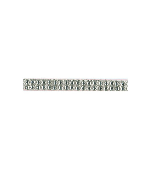 Planchette 10m galon strass thermocollant Argent