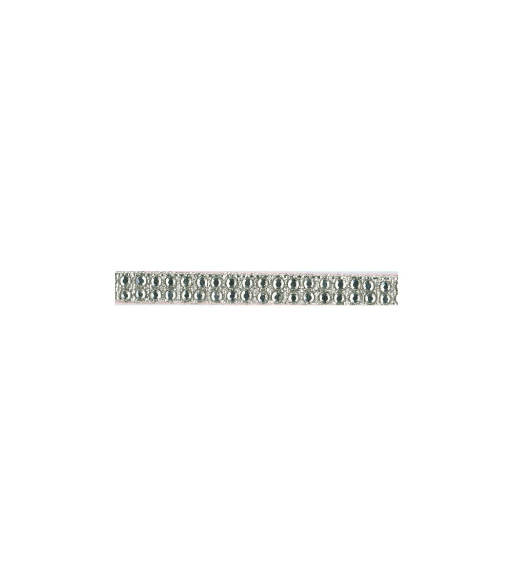 Bordo treccia termoadesiva di strass termoadesivi da 10 m Argento