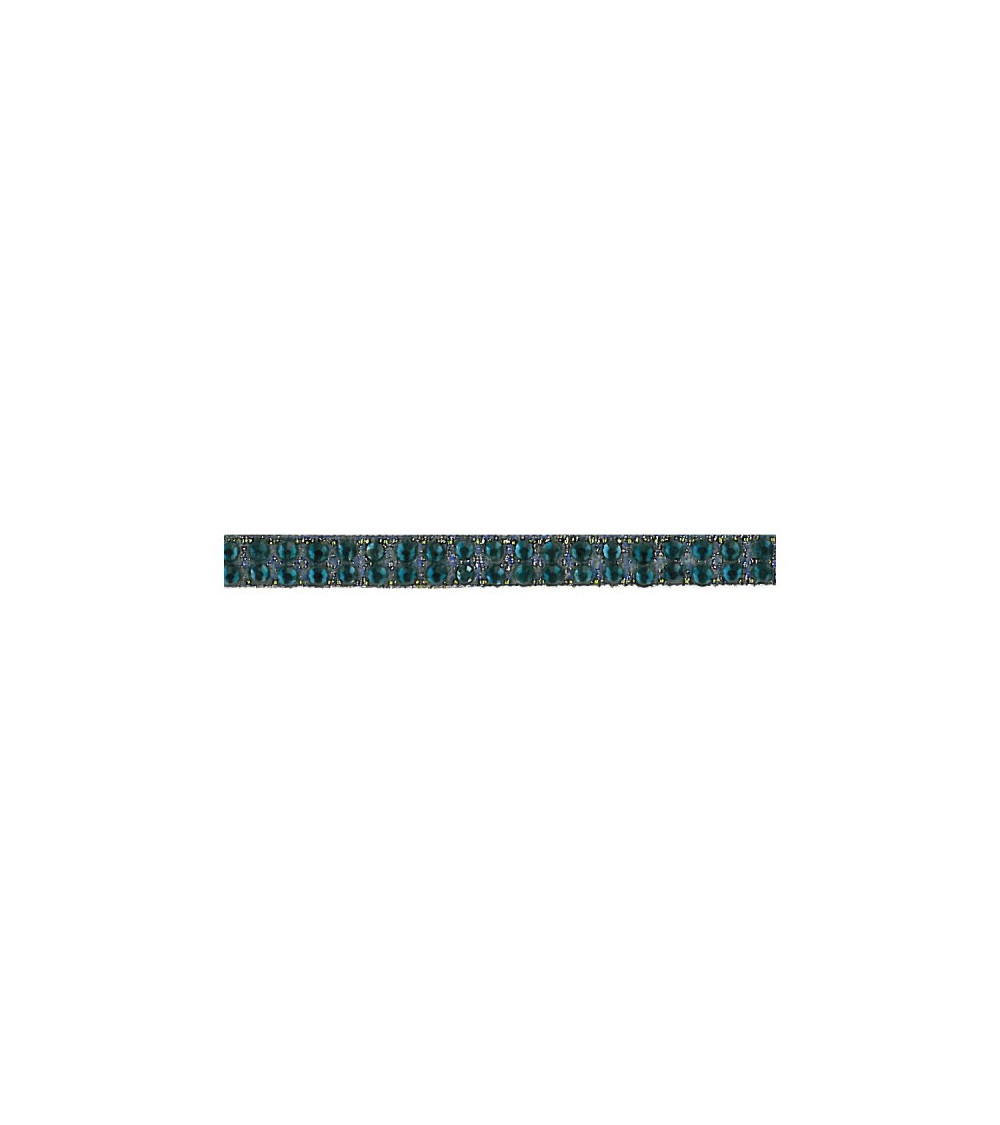 Planchette 10m galon strass thermocollant Vert