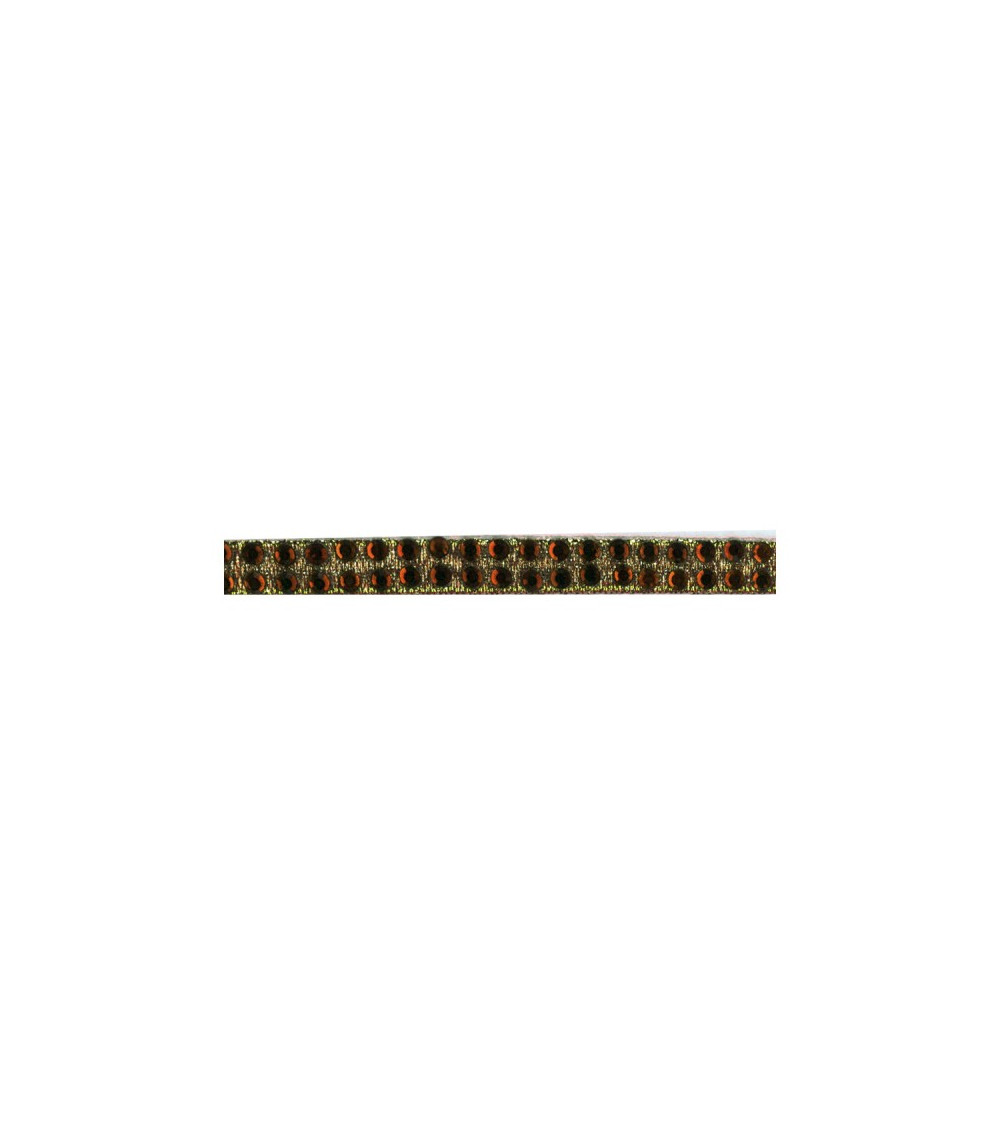 Tabla 10m trenza strass termoadhesiva Marrón