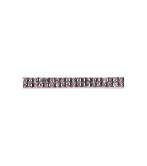 Planchette 10m galon strass thermocollant Rose