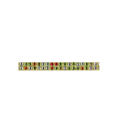 Planchette 10m galon strass thermocollant Multicolore