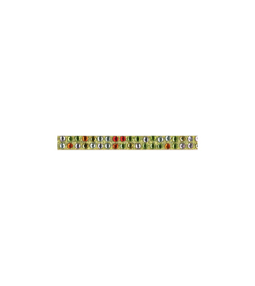 10m board of iron-on rhinestone braid Multicolor
