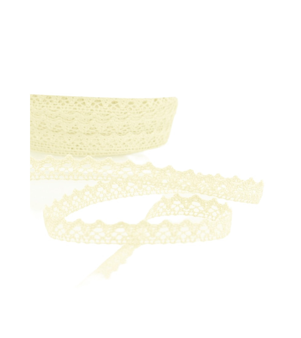 30m spool of 100% cotton lace 8mm ecru