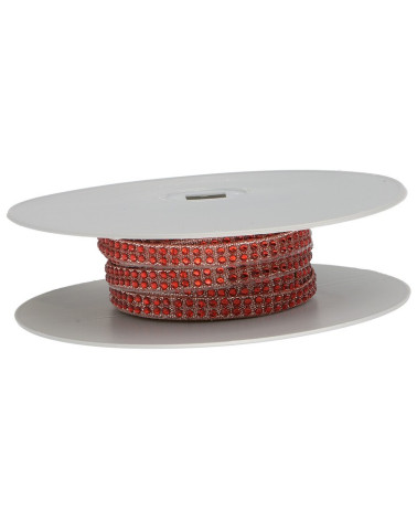 Planchette 10m galon strass thermocollant Rouge