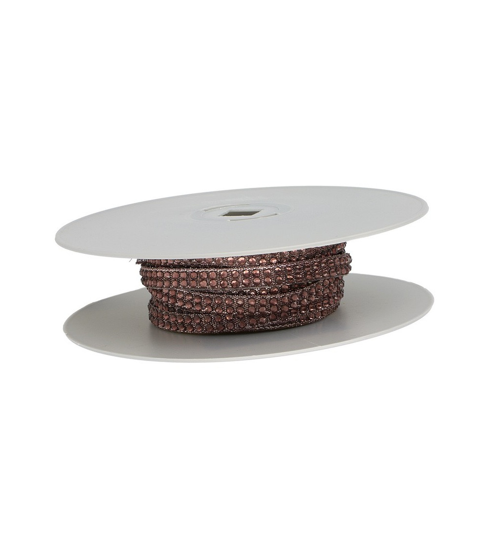 Bordo treccia termoadesiva di strass termoadesivi da 10 m Viola