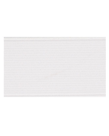 25m spool of ribbed elastic White